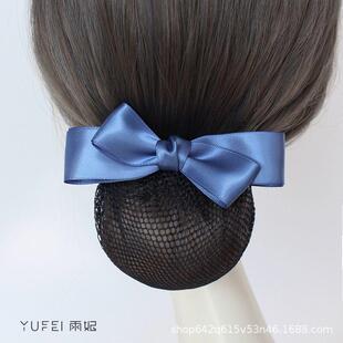 职业头花女护士发网空姐盘发带网兜发夹服务员工作珍珠2024年新款