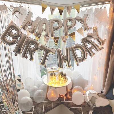 13pcs/set Happy Birthday Letter Foil Balloons banner baby s