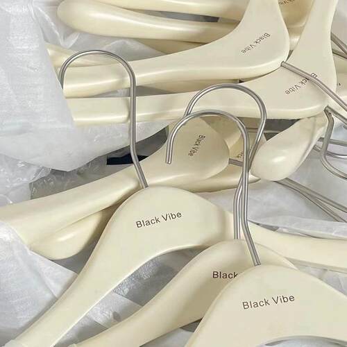 服装店女装专用衣架高档防滑奶白色木质衣挂裤夹奶白色衣撑实木