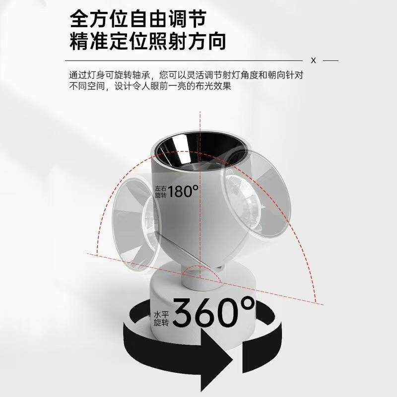 可调角度射灯嵌入式led天花灯家用过道玄关照画客厅背景洗墙灯