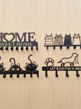家居装饰铁艺工艺品墙壁动物挂架跨境爆款美式金属钥匙挂钩置物架