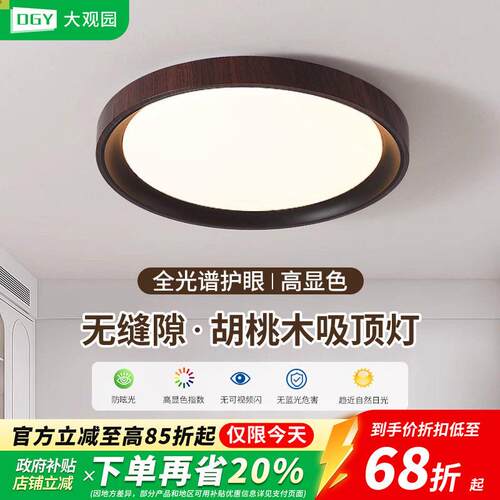 卧室灯护眼吸顶灯北欧复古书灯具现代简约新款房间灯主卧灯125H