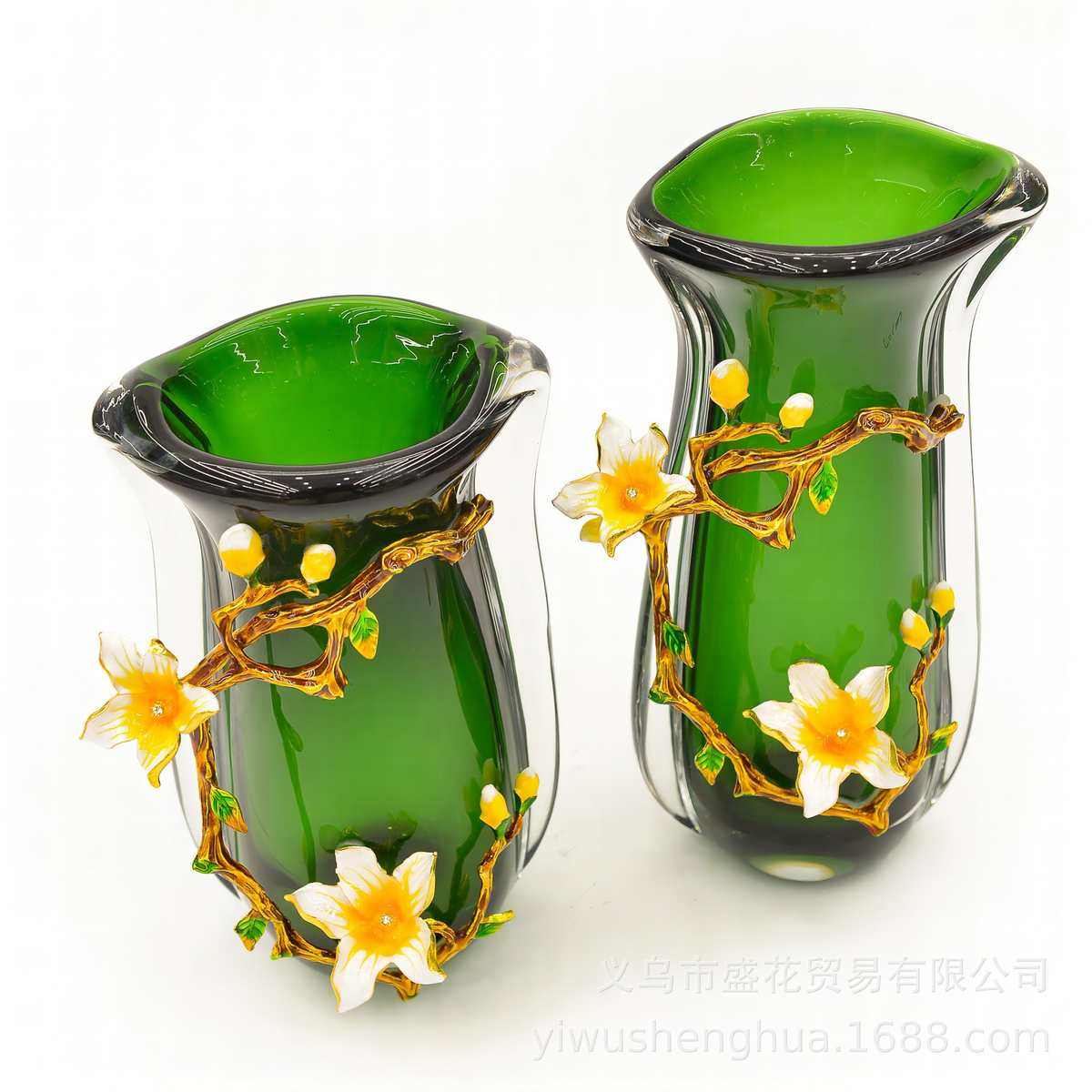 珐琅彩琉璃花瓶摆件玻璃高级感客厅电视柜酒柜玄关高档插花装饰品,家居饰品,花瓶,淘宝优惠券,粉丝福利购,淘宝优惠卷