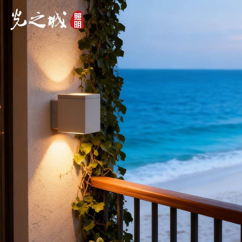 壁方灯阳台户外庭院园装饰防水上出下光别墅形露GZC-STBD台le花d