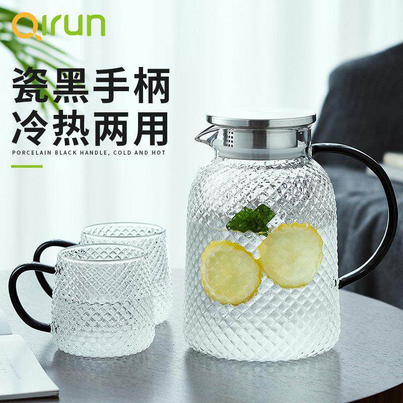 冷水壶家用耐高温泡茶水杯套装大容量超大耐热防爆加厚玻璃冷水壶