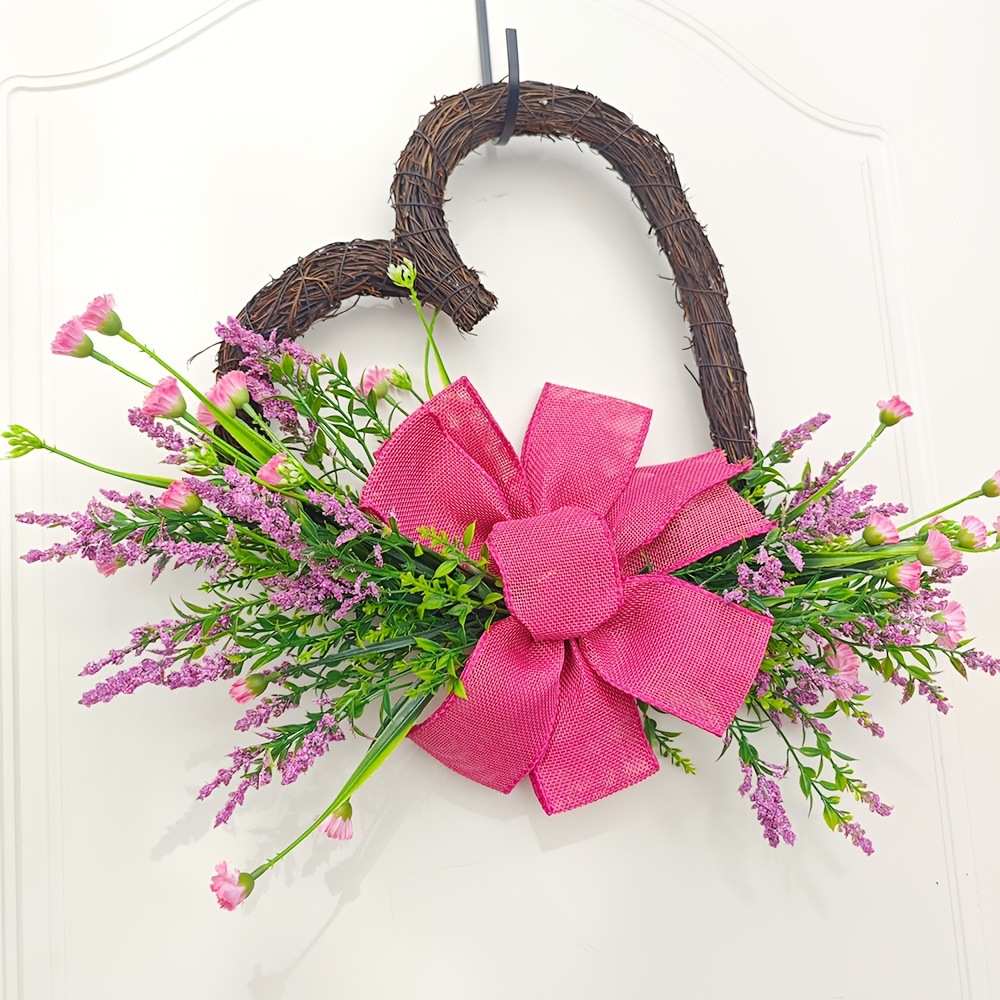 情人节母亲节花环门挂新品爱心花环挂件居家门前挂饰