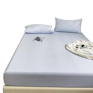 简约纯棉水洗棉纯色床单单件双人ins全棉亲肤1.5m1.8米床笠三件套