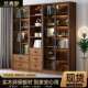中式 全实木书柜整带玻璃PVZ门落地厅靠墙储物柜子客展柜一体示墙