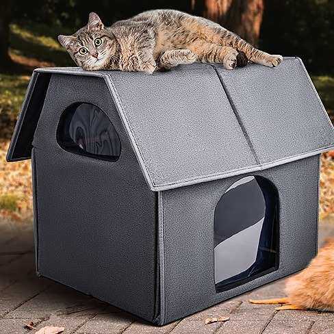 户外平顶猫窝大空间防水折叠拆洗四季通用猫别墅便携空调屋猫房子