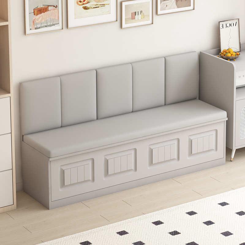 卡座沙发软包长条凳带柜子置物架家用收纳储物柜奶茶店靠墙书柜