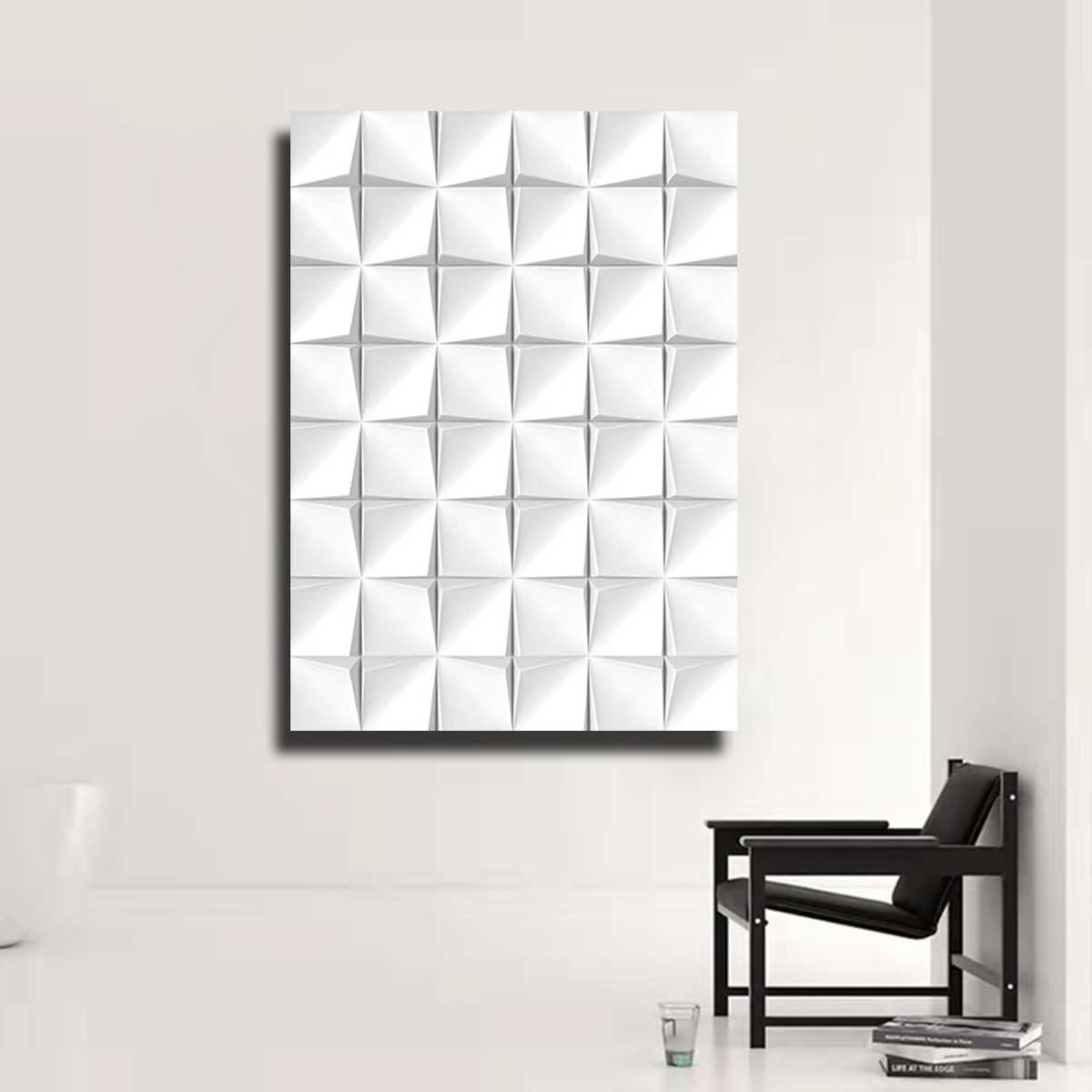 几何3D立体浮雕壁画极简客厅挂画落地画高级感入户走廊过道装饰画图片