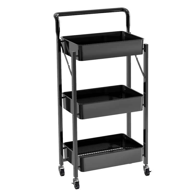 移动小推车落地多层折叠厨房置物架零食架子浴室卫生间收纳储物架