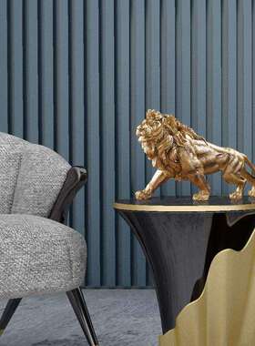 中式大气狮子树脂摆件家居办公室酒柜书柜电视柜样板房装饰品摆设