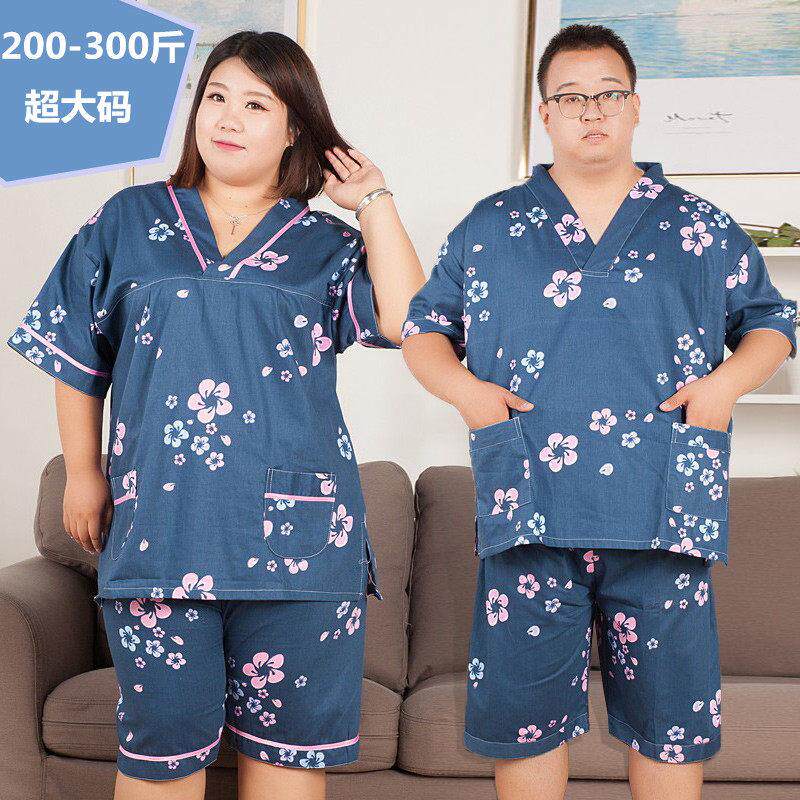 胖17819服人20-0斤加0肥大尺码全棉汗蒸服男女套装情侣按摩洗0浴