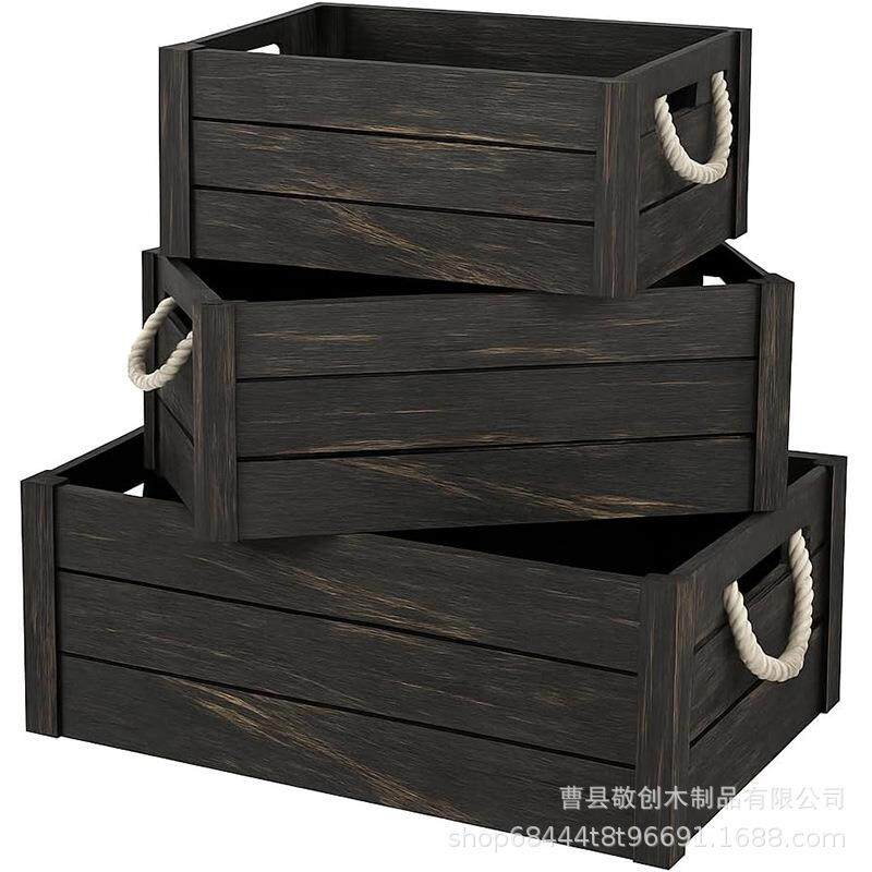 木条筐做旧木条箱长方形超市陈列水果蔬菜展示收纳箱木筐箱