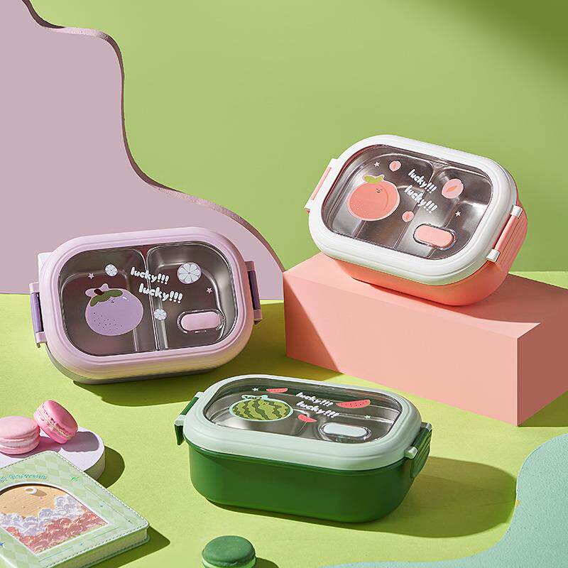 不锈钢水果盒小学生专用分格餐盒一年级便携保鲜盒儿童上学便当盒