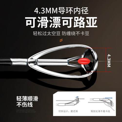 科美龙路滑竿滑漂大导环路亚竿L调路亚滑漂专用远投路亚杆套装