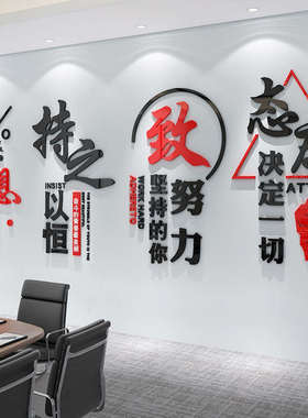 梦想起航办公室装饰企业文化墙贴面公司背景激励志文字标语3d立体