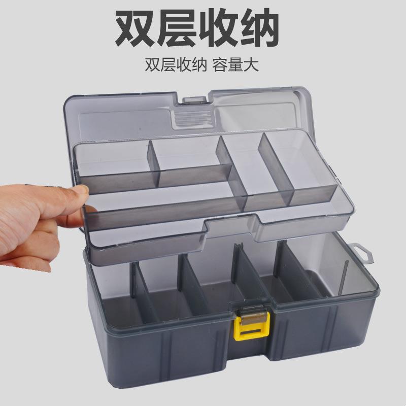 双层路亚盒假饵软饵渔具多功能收纳盒钓鱼配件海钓工具盒塑料盒