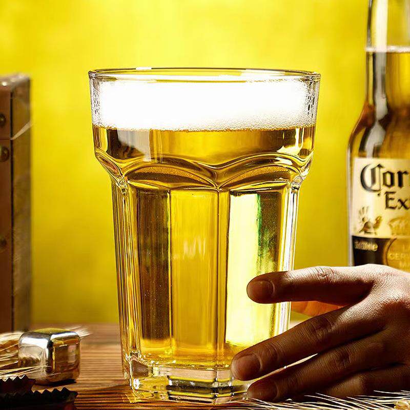 精酿啤酒杯高端加厚扎啤杯506ml玻璃带手柄家用大容量网红英雄杯