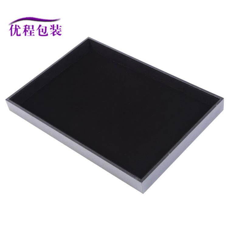 现货黑色绒布首饰空盘首饰展示盘珠宝饰品收纳盘看货盘摆放盘