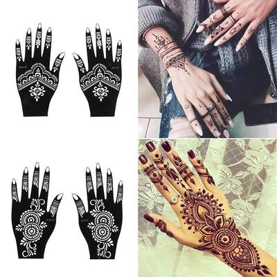 Fashion Henna Tattoo Stencil Temporary Hand Tattoos DIY Body