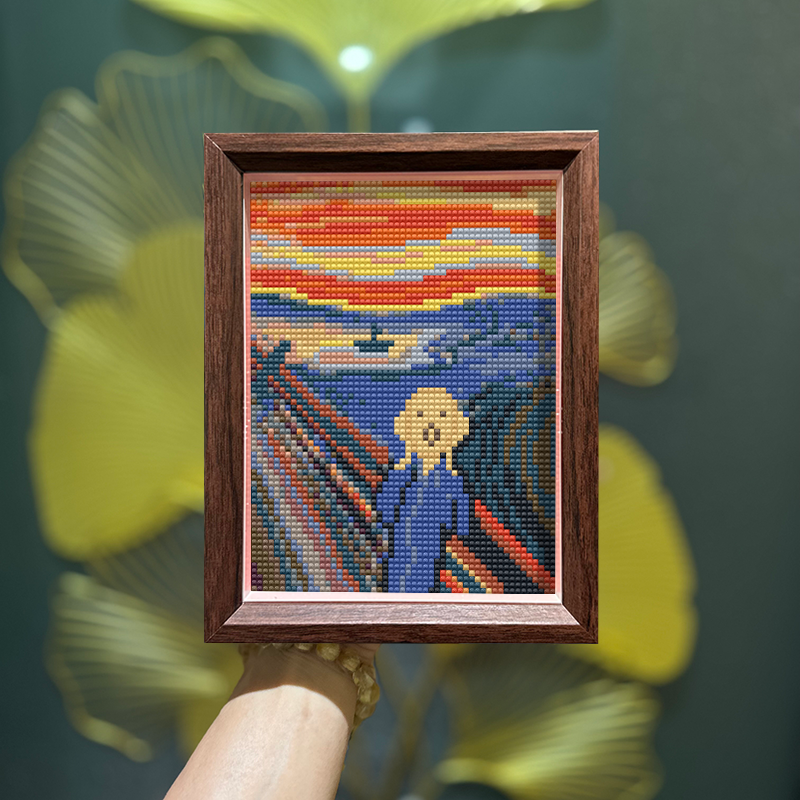 带框钻石画2025新款名画呐喊学生手工新手DIY钻石贴满钻十字绣