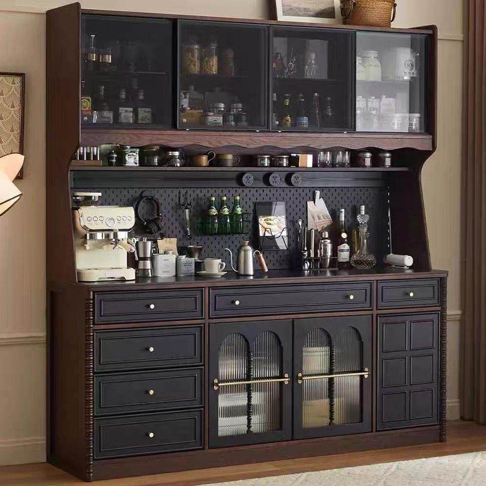 法式实木餐边柜靠墙一体收纳柜客厅岩板茶水柜酒柜厨房收纳柜山野,住宅家具,餐边柜,淘宝优惠券,粉丝福利购,淘宝优惠卷