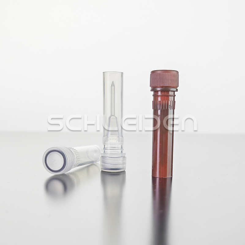0.5ml塑料冷冻管2ml螺口平底可立微量冻存管棕色透明连盖样品管