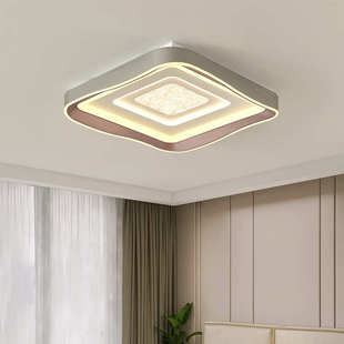 简约吸顶灯新款 轻大气北欧网led灯具主卧室房间奢客厅书房红现代