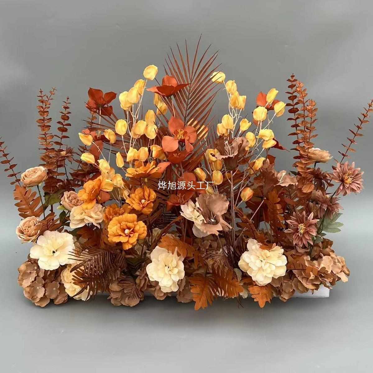 中式排地婚庆婚庆假排排花地台布婚礼花花农花村引置挂花花路