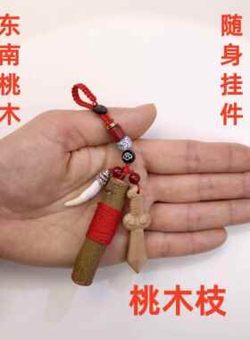 野生老桃木枝桃树棒随身东南宝宝婴儿童纯手工宝剑棍枝条挂件原木