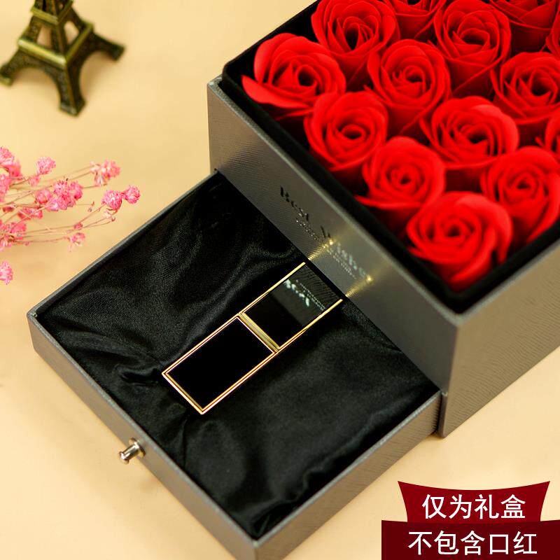 高档瑰花圣诞口红礼空盒礼物玫盒子送装女朋友生日礼品伴盒手包多