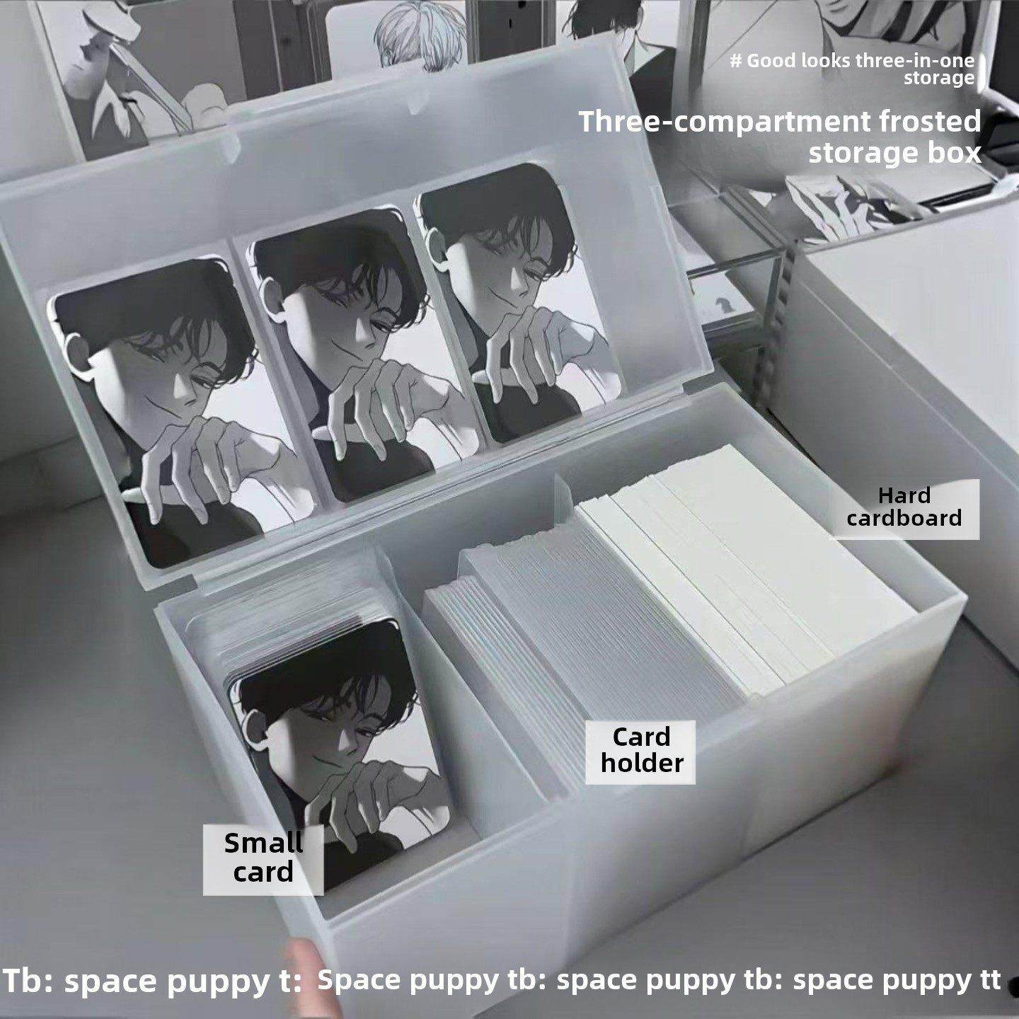 ins大容量收纳盒磨砂翻盖桌面透明收纳多功能小卡整理防尘收纳盒,收纳整理,桌面收纳盒,淘宝优惠券,粉丝福利购,淘宝优惠卷