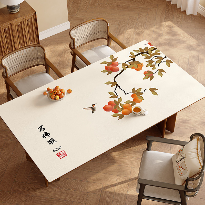 新中式餐桌垫防水防油防烫免洗pvc桌布茶几桌面保护垫子皮革台布,居家布艺,桌布,淘宝优惠券,粉丝福利购,淘宝优惠卷