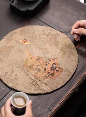 双香云纱茶席桌面布新中式禅QPT意复古茶茶几茶桌布台配茶道件