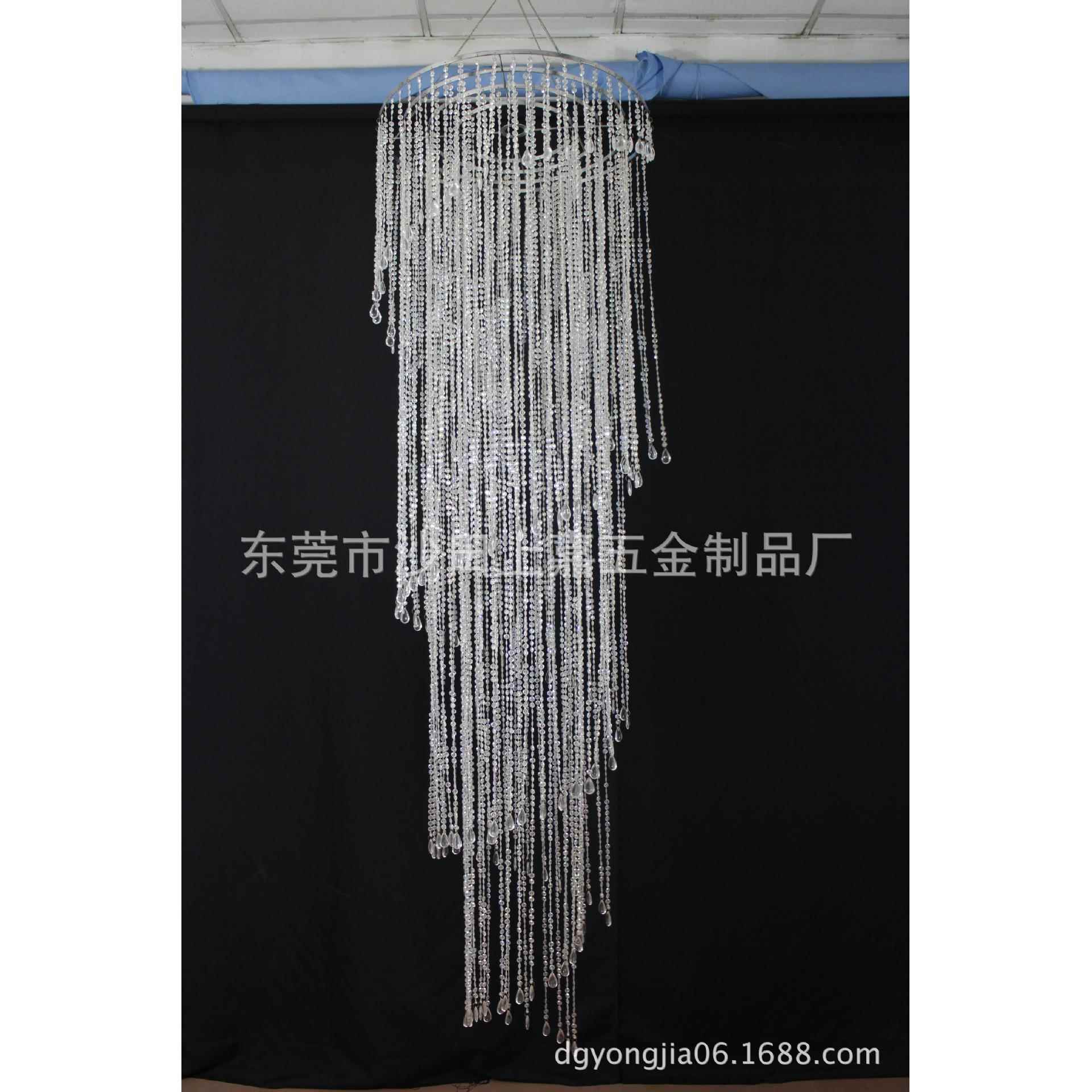 婚庆场地布置道具 婚礼装饰吊灯 螺旋线珠装饰挂帘派对装饰