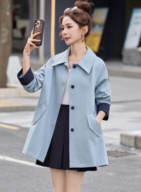 中长款风衣外套女2026春季新款减龄时尚休闲百搭显瘦高端翻领大衣