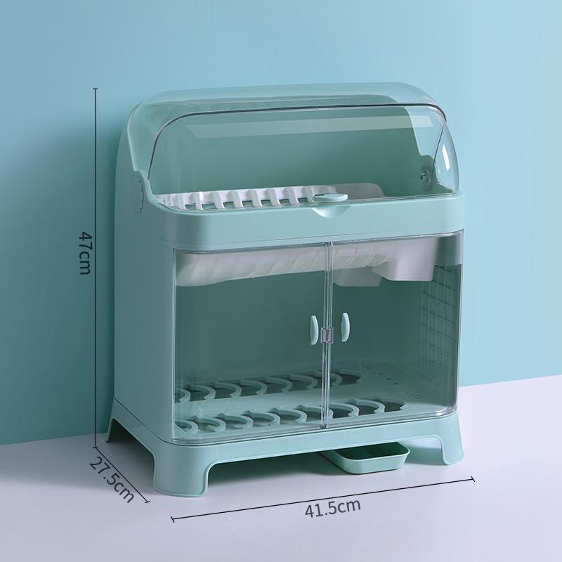 厨房碗架碗筷收纳盒带盖放餐具装碗箱碟盘沥水置物架塑料碗柜家用