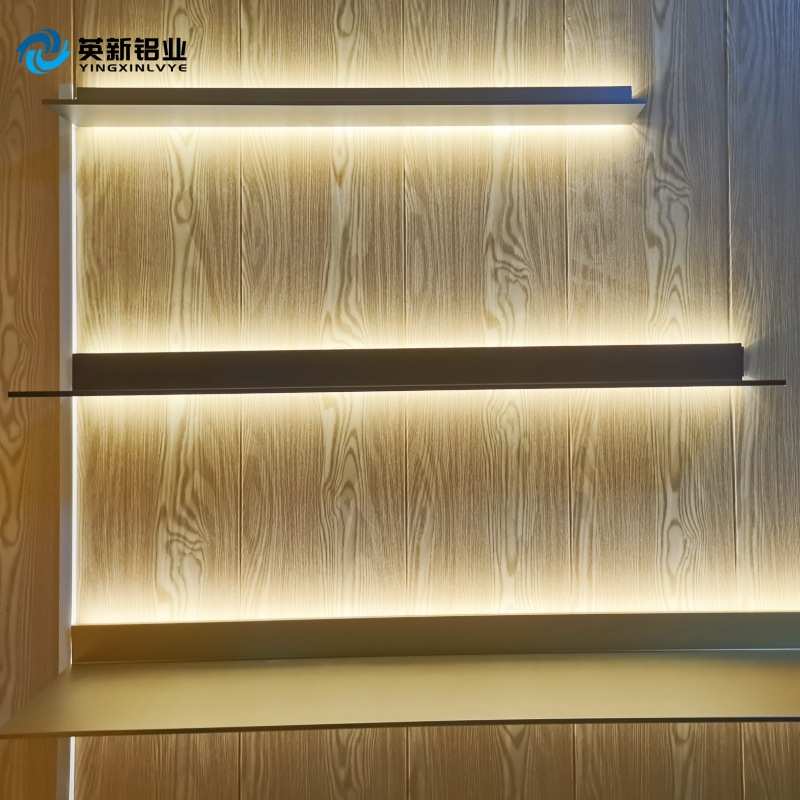 03A厂家批发简约L型铝合金发光置物架层板全铝一字发光全铝置物架