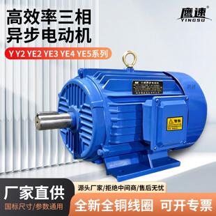 全铜线Y100L 132S 3千瓦YE4三相异步电动机380 6极1.5w马达YE3
