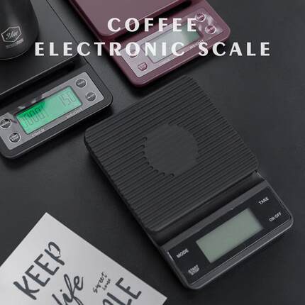 壹铭黑色专业吧台手冲咖啡计时称重多功能电子秤厨房烘焙精准0.1g