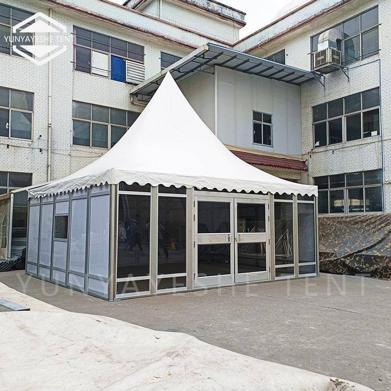 厂家定制尖顶帐篷户外活动篷房ABS硬体墙玻璃双开门组装简