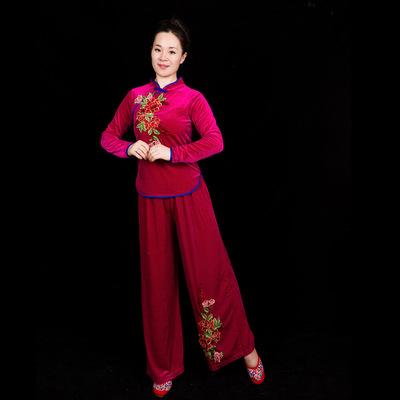 金丝绒广场舞中老年广场舞套装