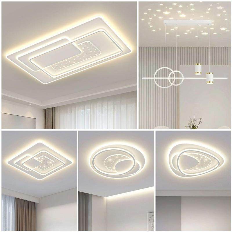 全白色客厅主灯2023新款大气led吸顶灯简约现代卧室灯具套餐组合