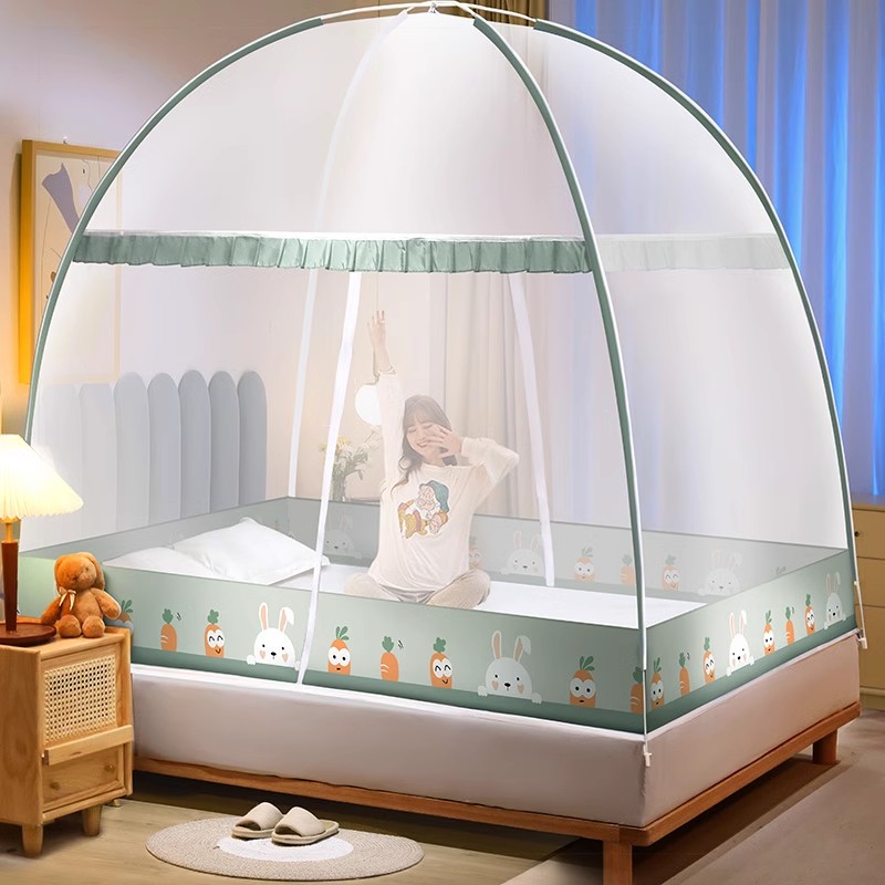 家用蒙古包蚊帐卧室免安装2023年新款防摔儿童可折叠2022高级纹账
