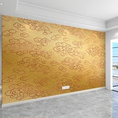 祥云道馆壁画新中式 电视客厅背景墙壁纸卧室书房茶馆墙布