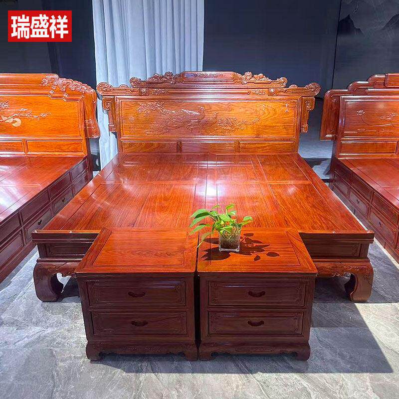 厂家直销各种红木床非洲花梨木卧室双人床实木大床中式床原木古典