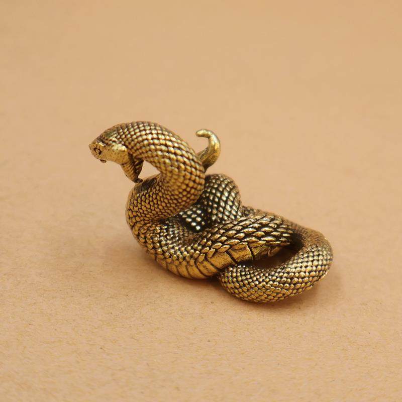黄铜做旧十二生肖蛇摆件创意家居办公桌面生肖蛇摆件工艺品