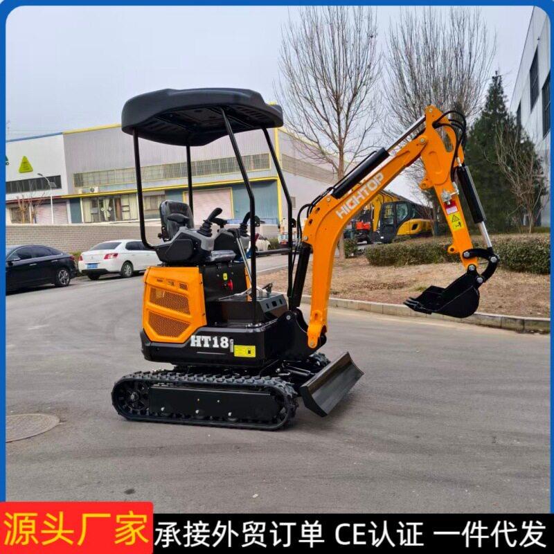 出口俄罗斯开荒农用1.8吨微型挖掘机工地破碎HT18C小型挖沟机